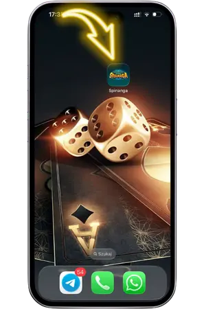 Ikona Spinanga na ekranie głównym iPhone